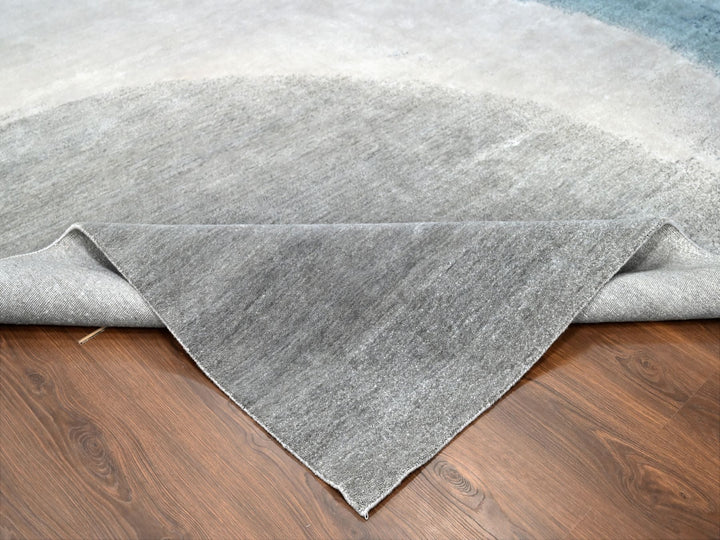 9'0" x 11'10" New Hand Knotted Grey Wool Rectangle Oriental Rug - MOA10210059