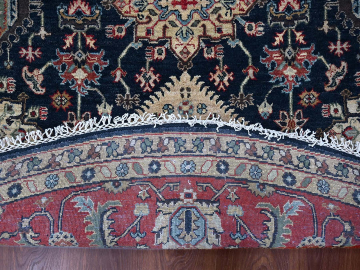 10'0" x 10'0" New Hand Knotted Black Wool Round Oriental Rug - MOA10210065