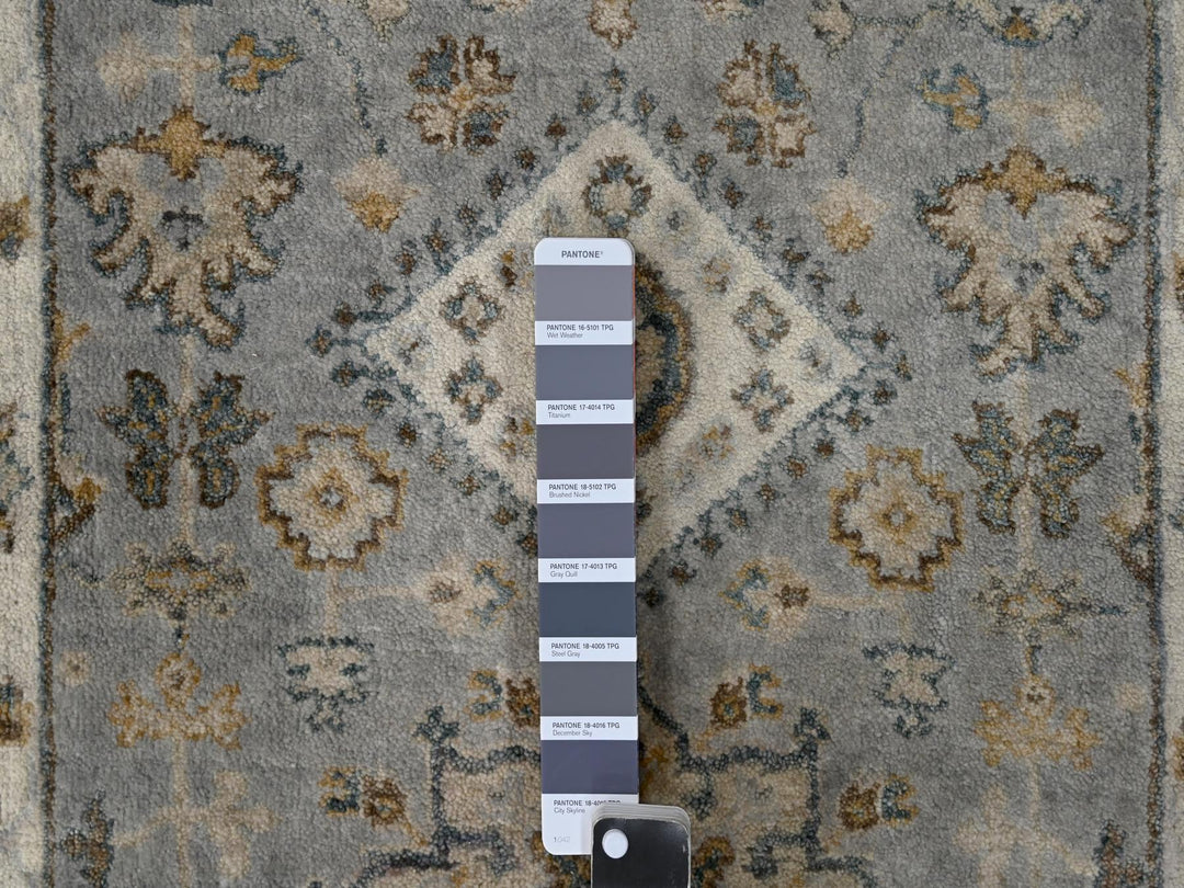 2'9" x 14'0" New Hand Knotted Grey Wool Runner Oriental Rug - MOA10210069