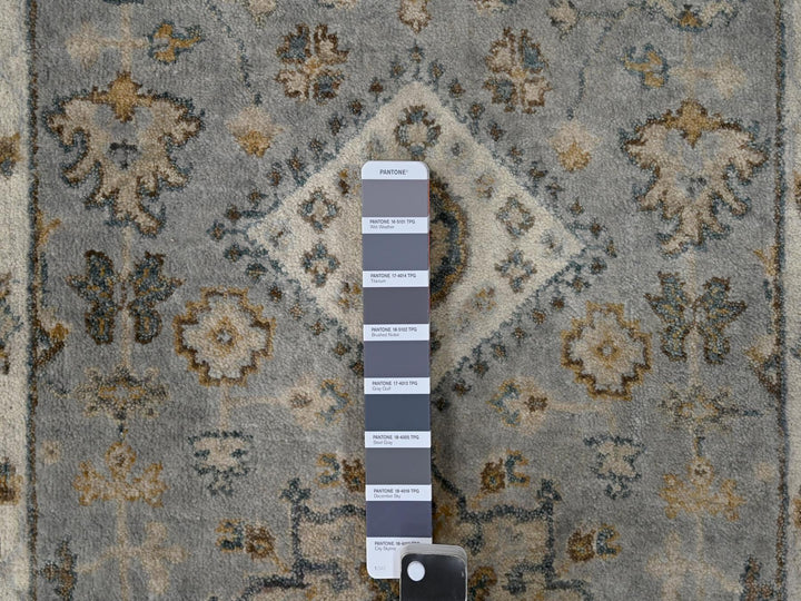 2'9" x 14'0" New Hand Knotted Grey Wool Runner Oriental Rug - MOA10210069