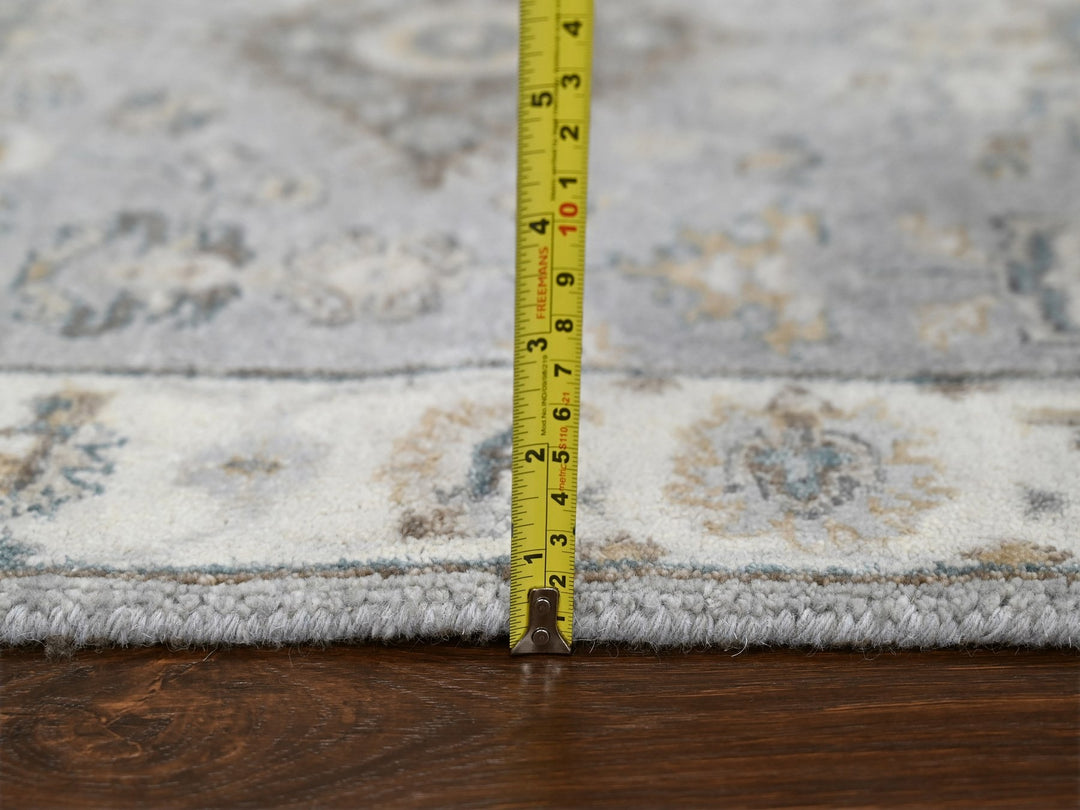 2'9" x 14'0" New Hand Knotted Grey Wool Runner Oriental Rug - MOA10210069
