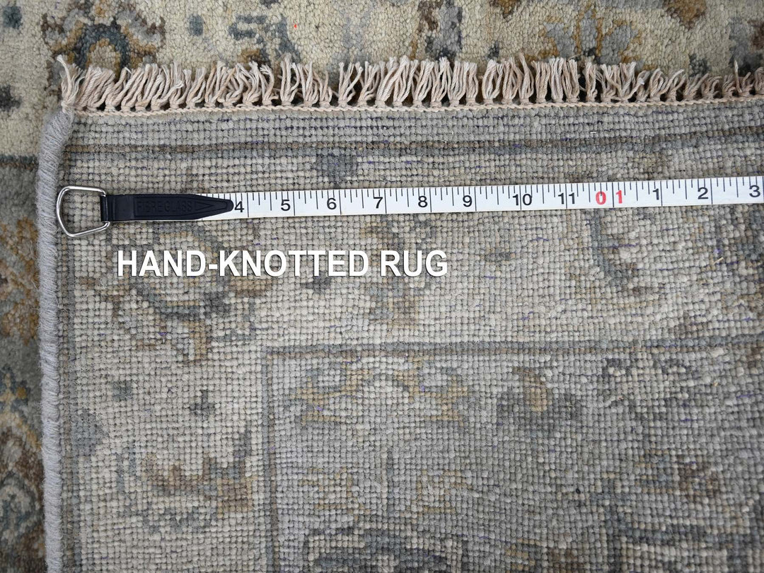 2'9" x 14'0" New Hand Knotted Grey Wool Runner Oriental Rug - MOA10210069