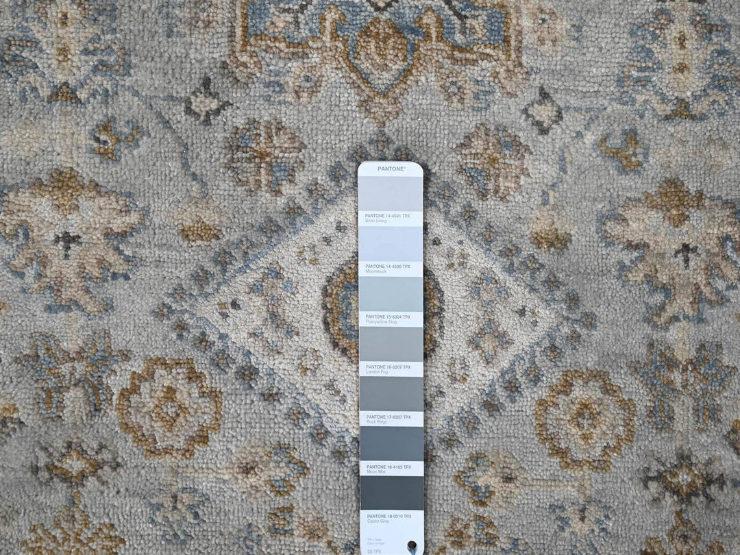 2'6" x 18'0" New Hand Knotted Grey Wool Runner Oriental Rug - MOA10210075