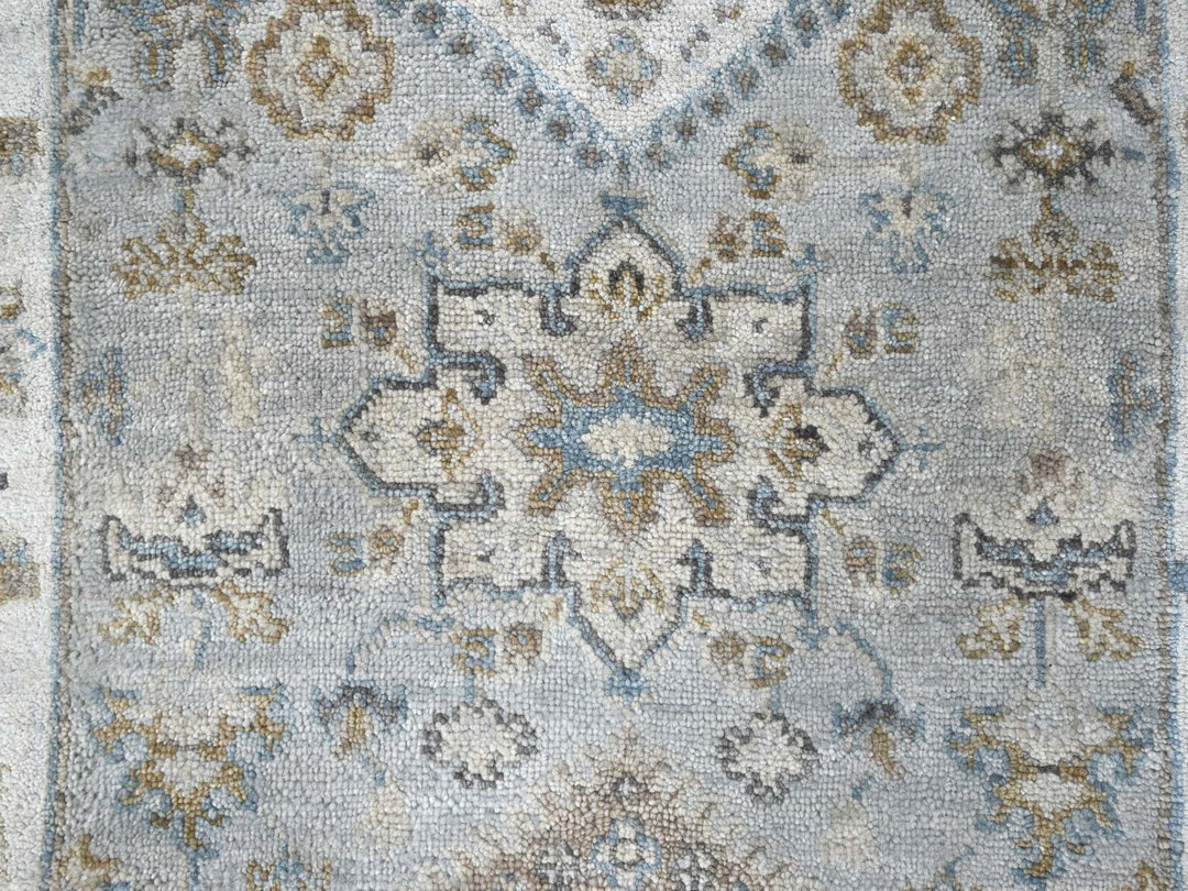 2'6" x 18'0" New Hand Knotted Grey Wool Runner Oriental Rug - MOA10210075