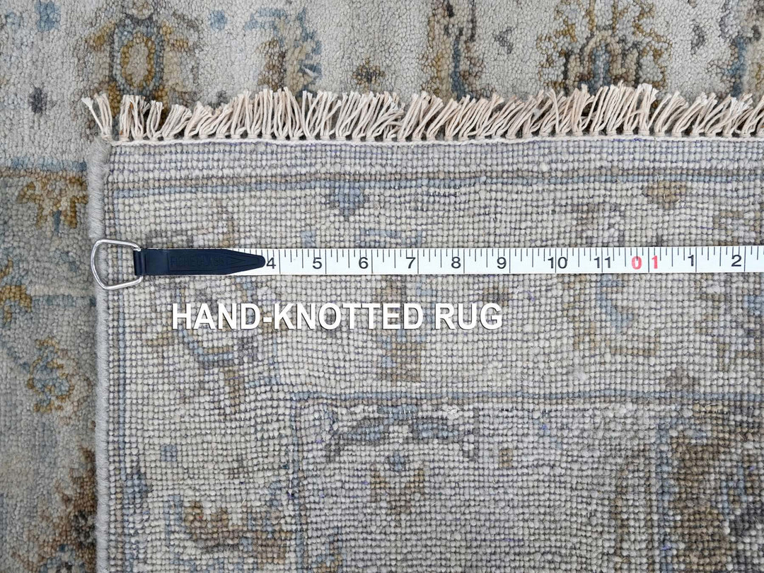 2'6" x 18'0" New Hand Knotted Grey Wool Runner Oriental Rug - MOA10210075