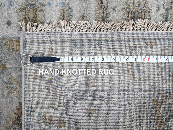 2'6" x 18'0" New Hand Knotted Grey Wool Runner Oriental Rug - MOA10210075