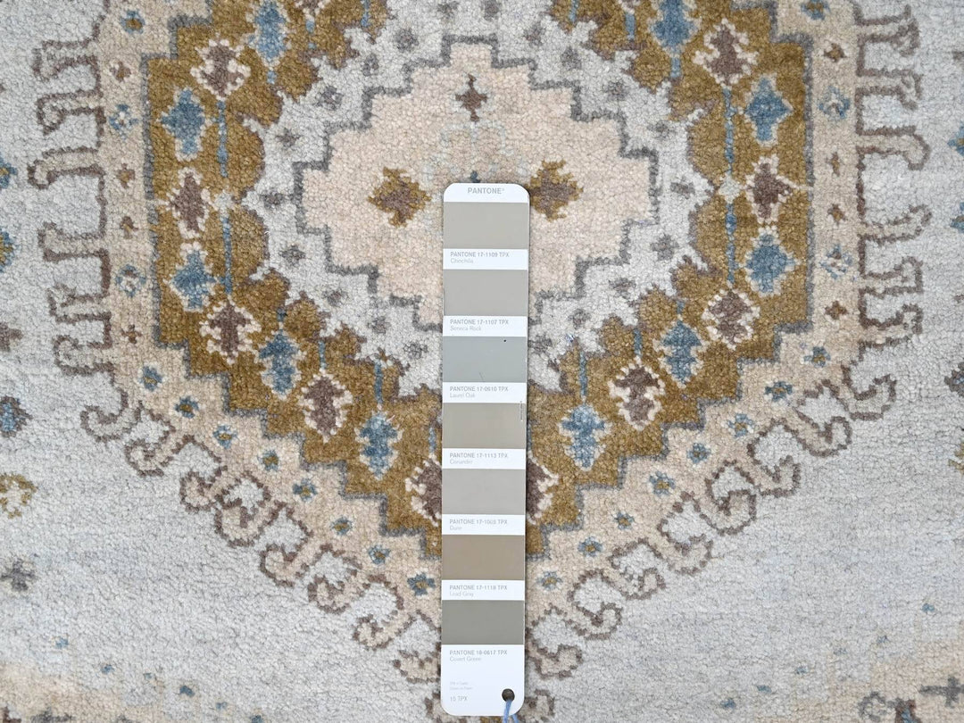 2'9" x 21'9" New Hand Knotted Grey Wool Runner Oriental Rug - MOA10210077