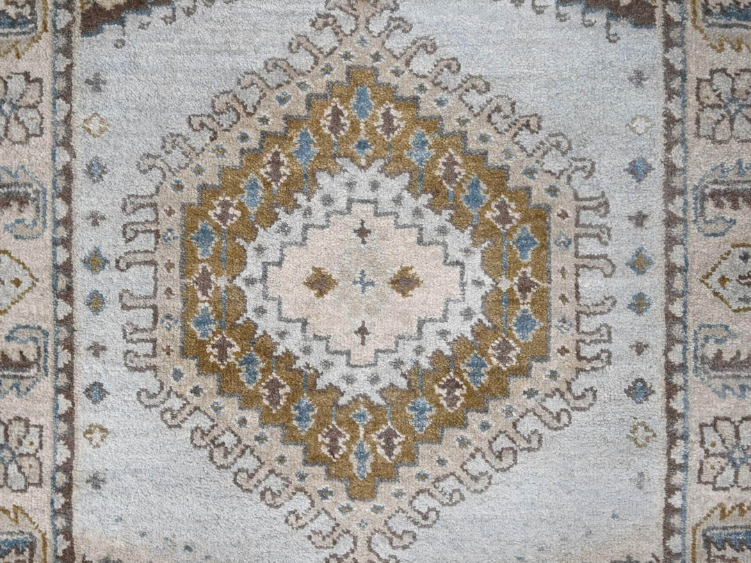2'9" x 21'9" New Hand Knotted Grey Wool Runner Oriental Rug - MOA10210077