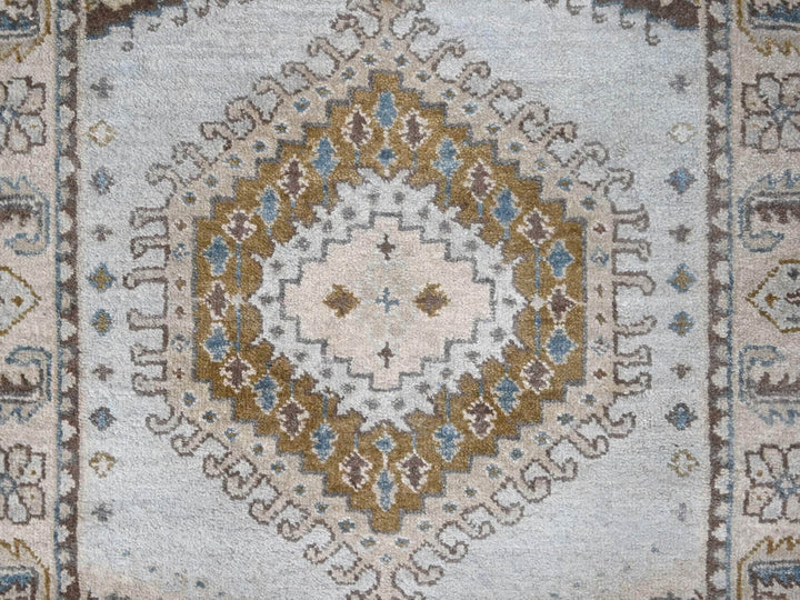 2'9" x 21'9" New Hand Knotted Grey Wool Runner Oriental Rug - MOA10210077