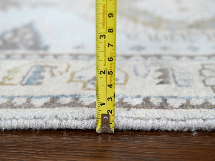 2'9" x 21'9" New Hand Knotted Grey Wool Runner Oriental Rug - MOA10210077