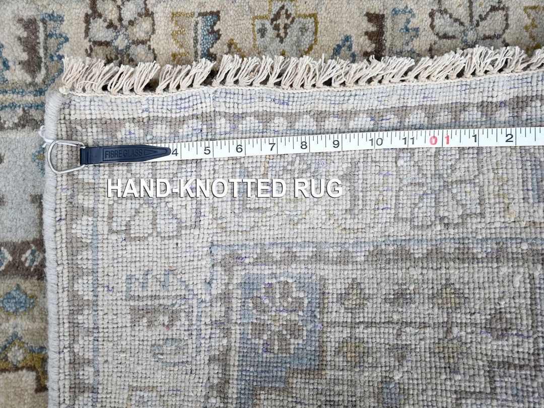 2'9" x 21'9" New Hand Knotted Grey Wool Runner Oriental Rug - MOA10210077