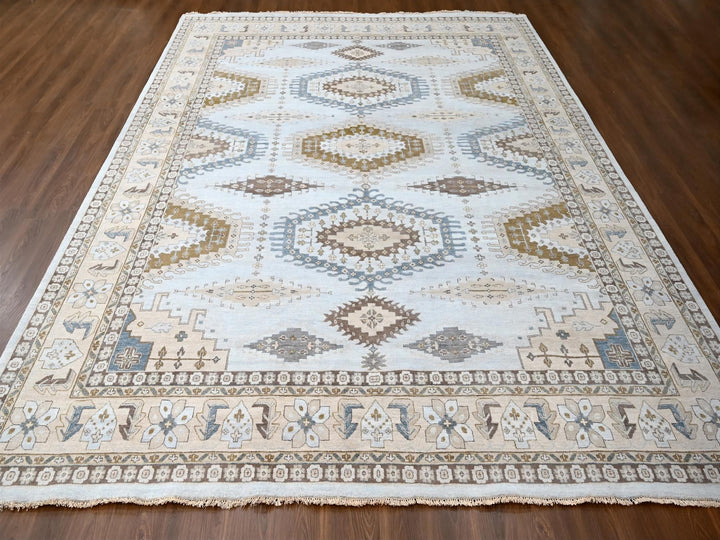 12'0" x 14'8" New Hand Knotted Grey Wool Rectangle Oriental Rug - MOA10210078