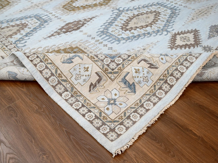 12'0" x 14'8" New Hand Knotted Grey Wool Rectangle Oriental Rug - MOA10210078