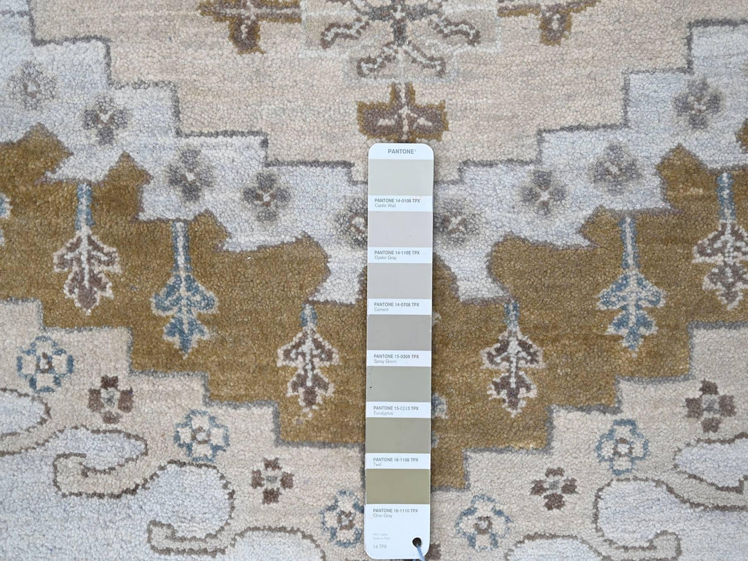12'0" x 14'8" New Hand Knotted Grey Wool Rectangle Oriental Rug - MOA10210078