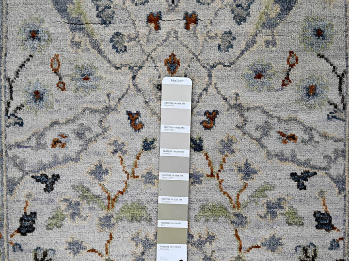 2'6" x 5'9" New Hand Knotted Grey Wool Runner Oriental Rug - MOA10210082