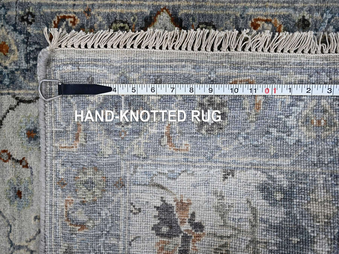 2'6" x 5'9" New Hand Knotted Grey Wool Runner Oriental Rug - MOA10210082