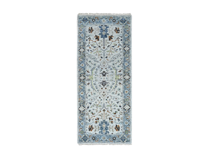 2'5" x 5'10" New Hand Knotted Ivory Wool Runner Oriental Rug - MOA10210084