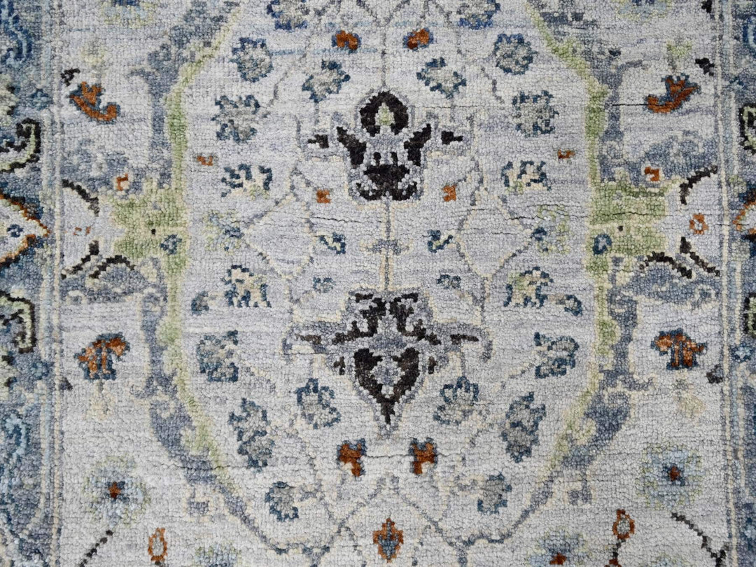 2'5" x 5'10" New Hand Knotted Grey Wool Runner Oriental Rug - MOA10210084