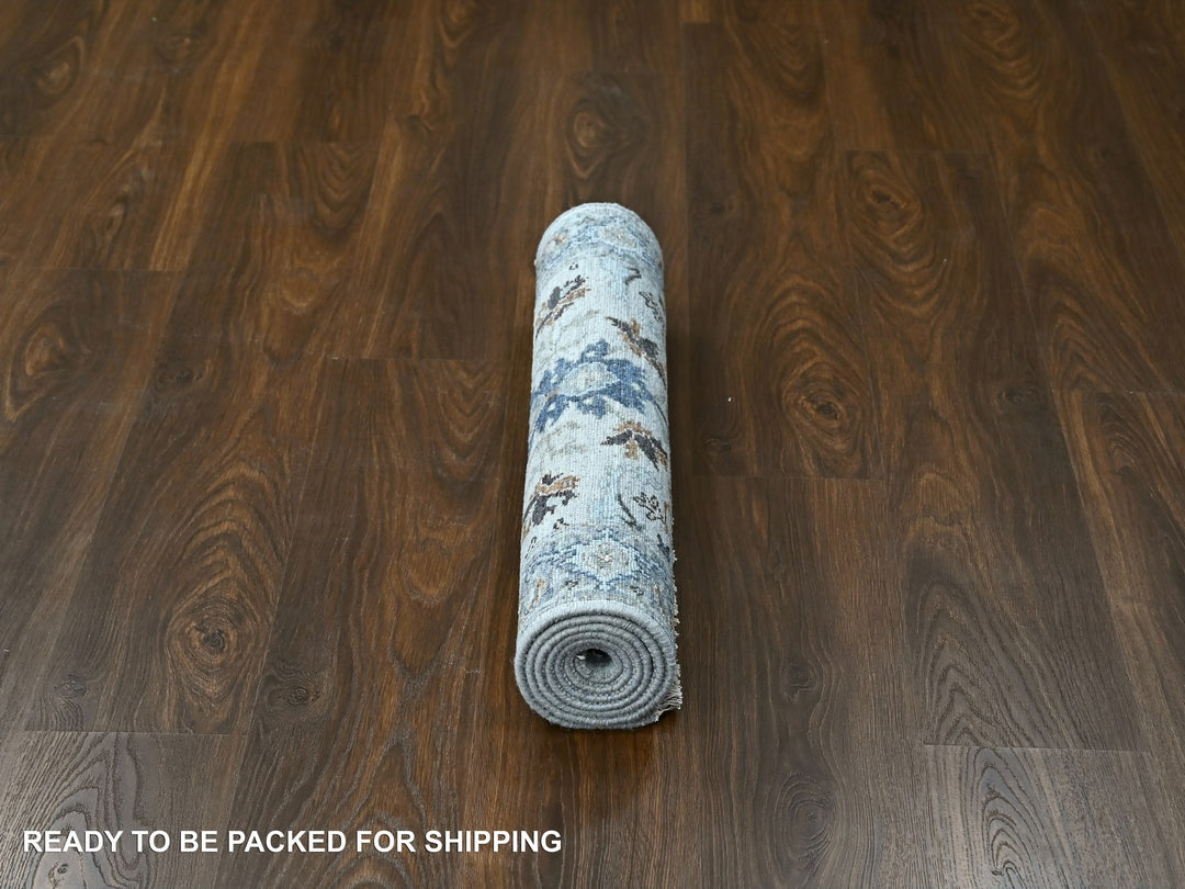 2'5" x 5'10" New Hand Knotted Ivory Wool Runner Oriental Rug - MOA10210084