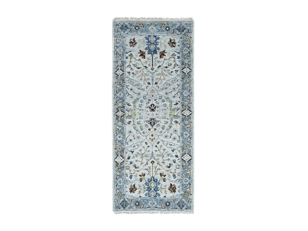 2'5" x 5'10" New Hand Knotted Ivory Wool Runner Oriental Rug - MOA10210085
