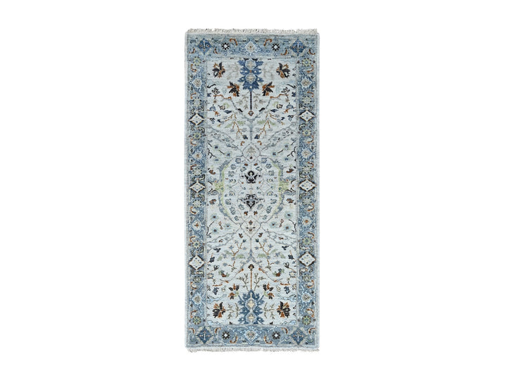 2'5" x 5'10" New Hand Knotted Ivory Wool Runner Oriental Rug - MOA10210085