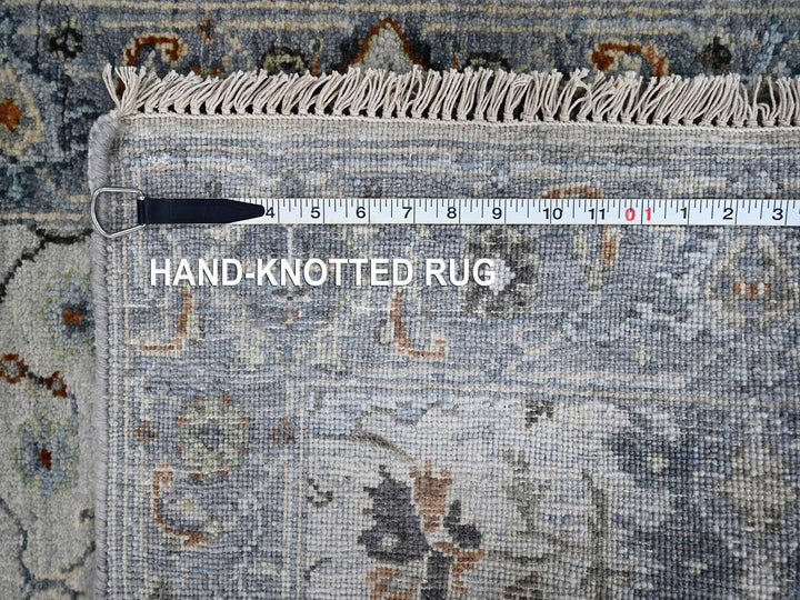 2'5" x 5'10" New Hand Knotted Grey Wool Runner Oriental Rug - MOA10210085