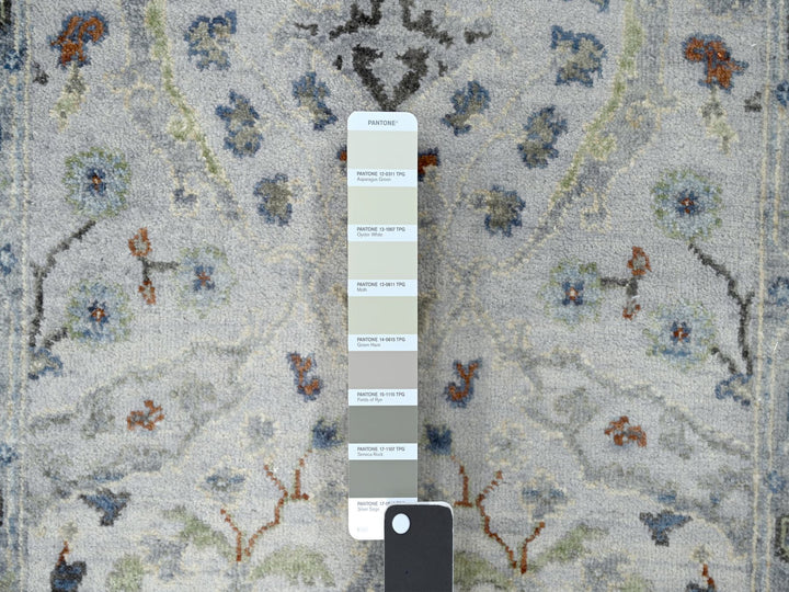 2'6" x 11'9" New Hand Knotted Grey Wool Runner Oriental Rug - MOA10210086
