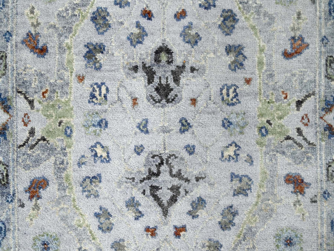 2'6" x 11'9" New Hand Knotted Grey Wool Runner Oriental Rug - MOA10210086