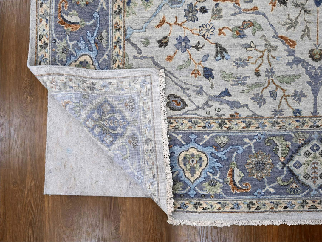 8'0" x 13'9" New Hand Knotted Ivory Wool Rectangle Oriental Rug - MOA10210087