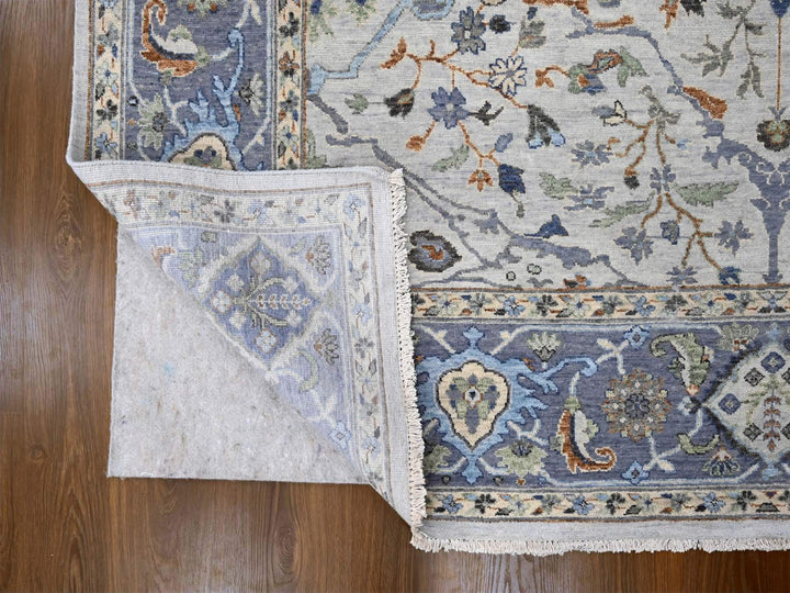 8'0" x 13'9" New Hand Knotted Ivory Wool Rectangle Oriental Rug - MOA10210087