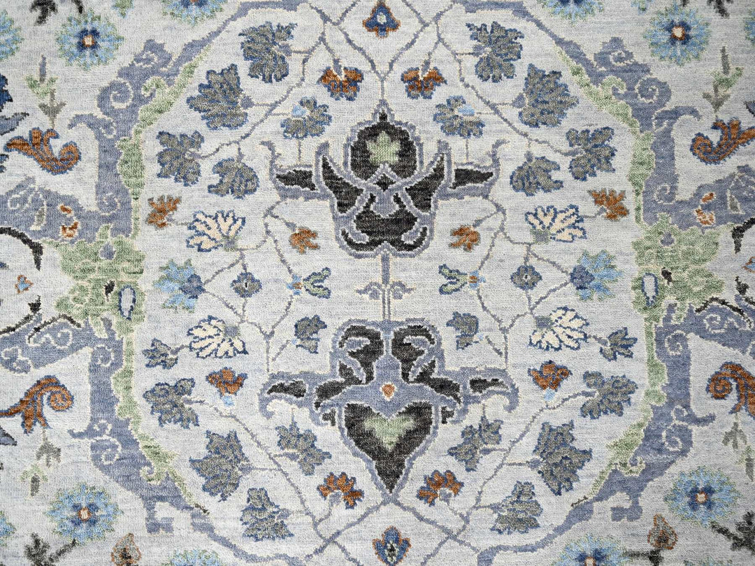 8'0" x 13'9" New Hand Knotted Ivory Wool Rectangle Oriental Rug - MOA10210087