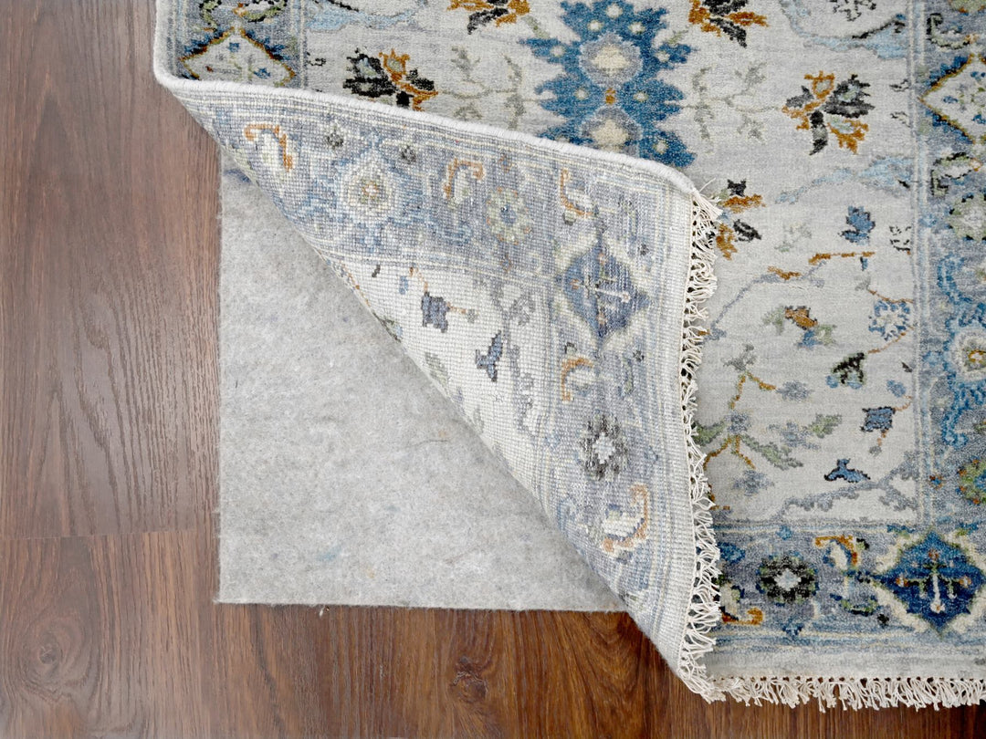 2'5" x 7'9" New Hand Knotted Grey Wool Runner Oriental Rug - MOA10210088