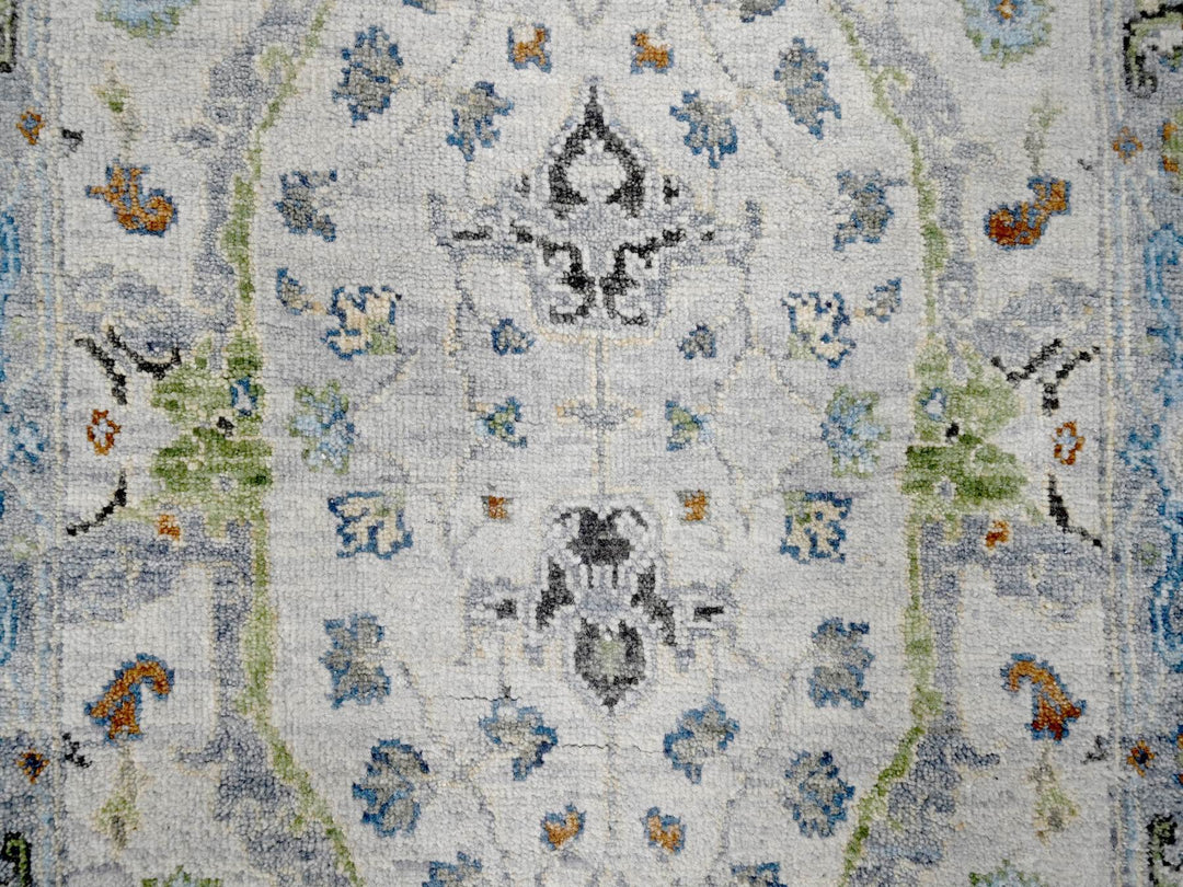 2'5" x 7'9" New Hand Knotted Grey Wool Runner Oriental Rug - MOA10210088