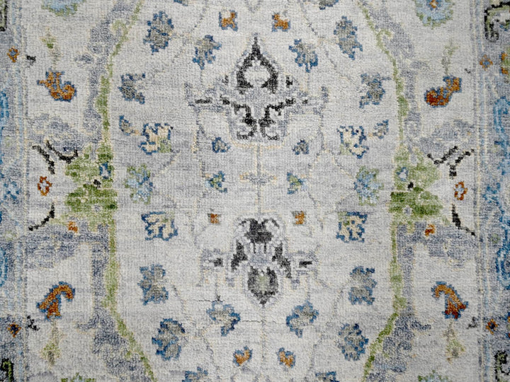 2'5" x 7'9" New Hand Knotted Grey Wool Runner Oriental Rug - MOA10210088