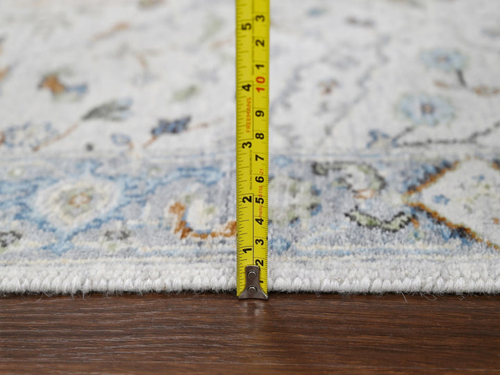 2'5" x 7'9" New Hand Knotted Grey Wool Runner Oriental Rug - MOA10210088