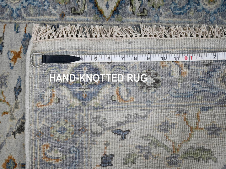 2'5" x 7'9" New Hand Knotted Grey Wool Runner Oriental Rug - MOA10210088
