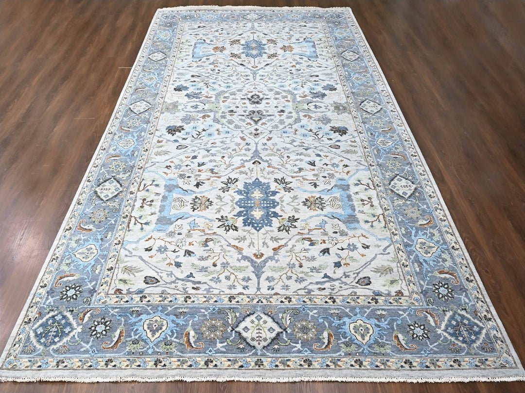 8'10" x 16'0" New Hand Knotted Grey Wool Rectangle Oriental Rug - MOA10210092