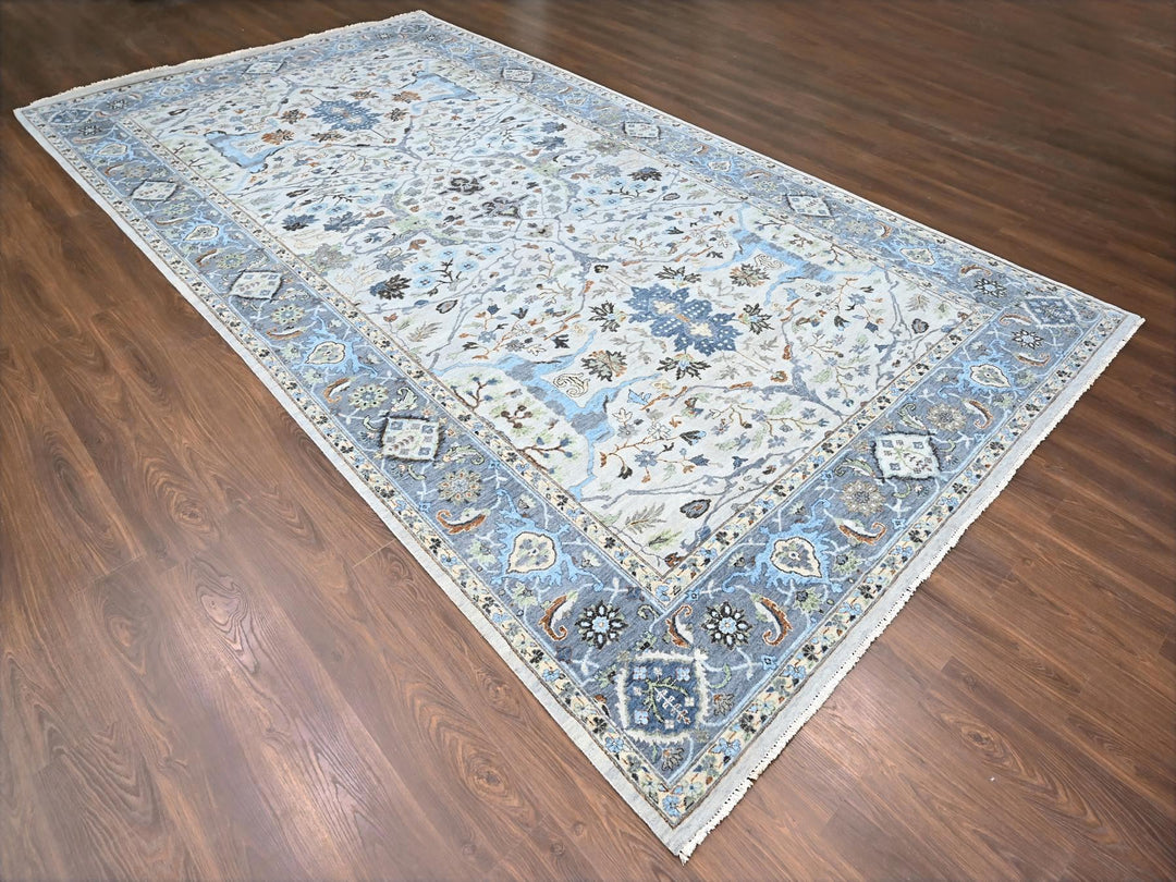 8'10" x 16'0" New Hand Knotted Ivory Wool Rectangle Oriental Rug - MOA10210092