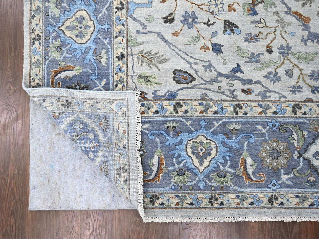 8'10" x 16'0" New Hand Knotted Grey Wool Rectangle Oriental Rug - MOA10210092