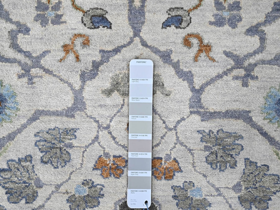 8'10" x 16'0" New Hand Knotted Grey Wool Rectangle Oriental Rug - MOA10210092