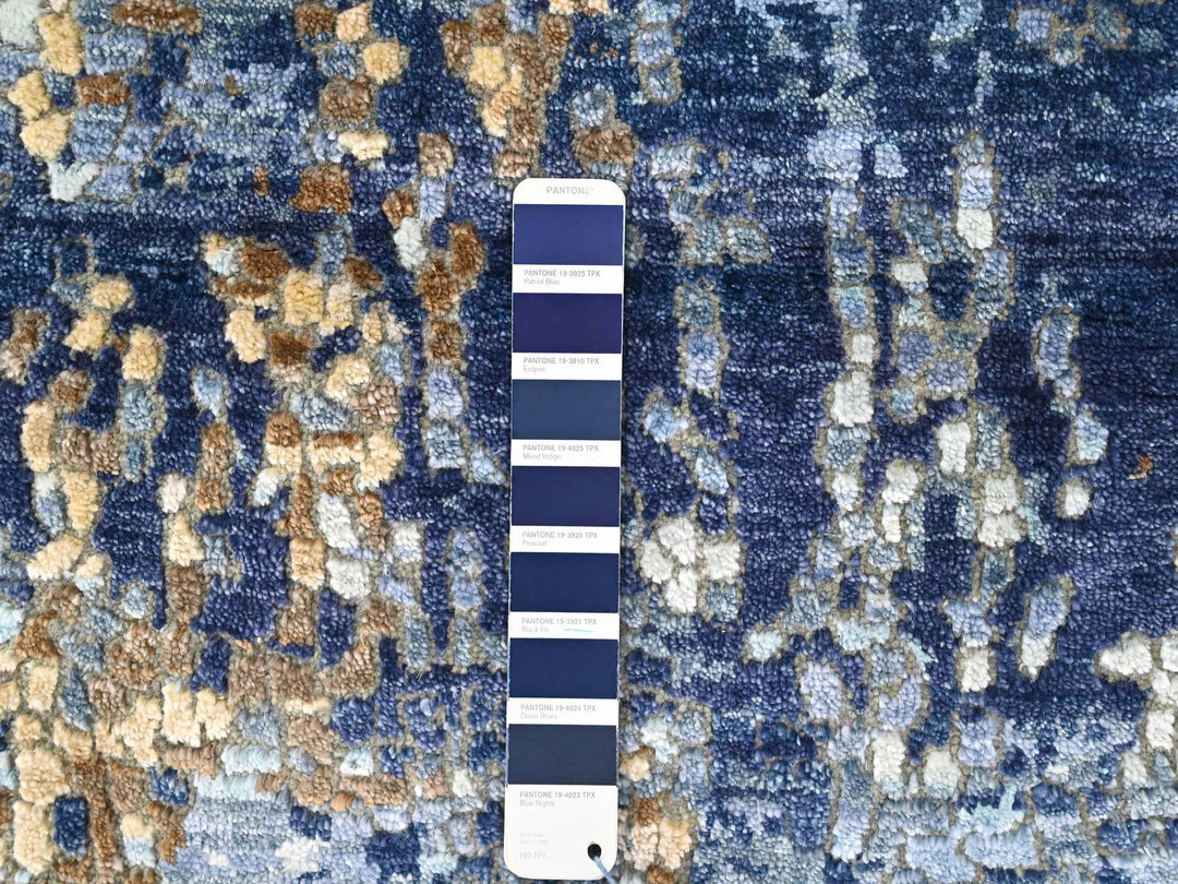 2'0" x 3'0" New Hand Knotted Blue Wool & Silk Rectangle Oriental Rug - MOA10210099