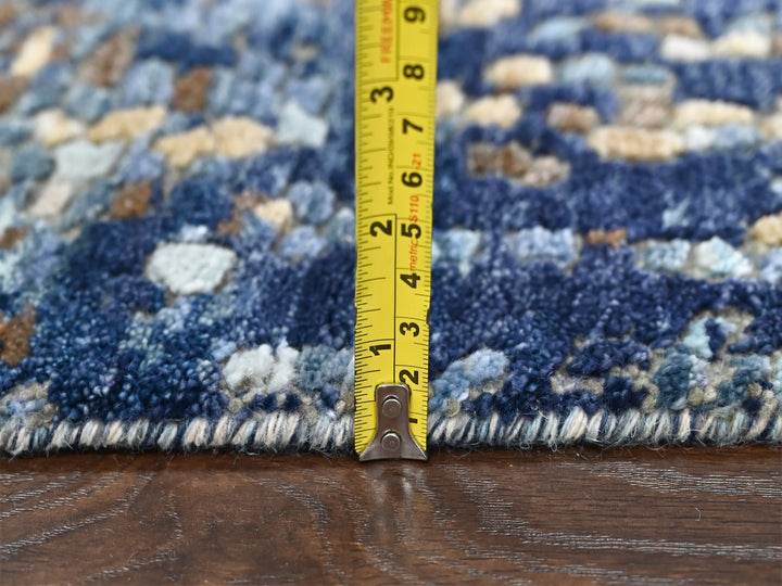 2'0" x 3'0" New Hand Knotted Blue Wool & Silk Rectangle Oriental Rug - MOA10210099