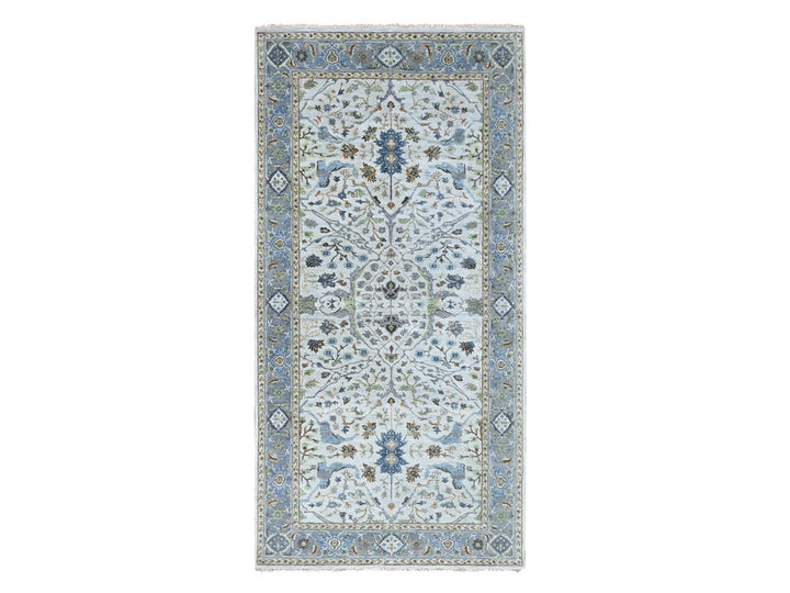 5'9" x 11'10" New Hand Knotted Grey Wool Runner Oriental Rug - MOA10210108