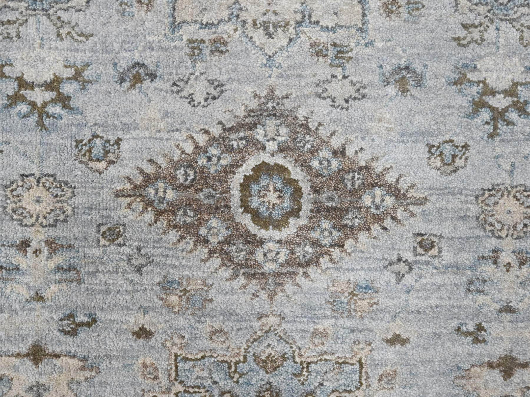 2'9" x 21'9" New Hand Knotted Grey Wool Runner Oriental Rug - MOA10210111