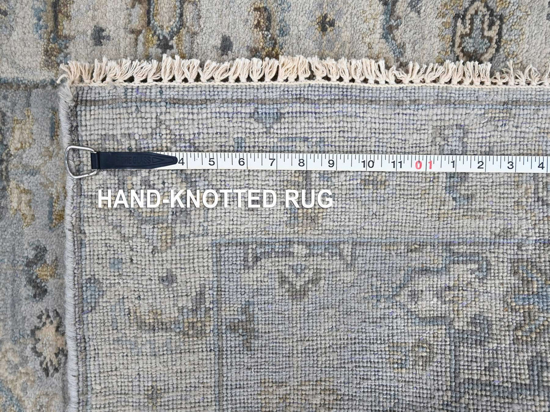 2'9" x 21'10" New Hand Knotted Grey Wool Runner Oriental Rug - MOA10210112