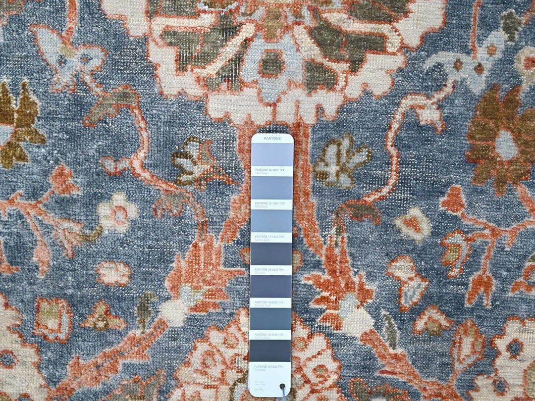 7'10" x 9'8" New Hand Knotted Blue Wool Rectangle Oriental Rug - MOA10210120
