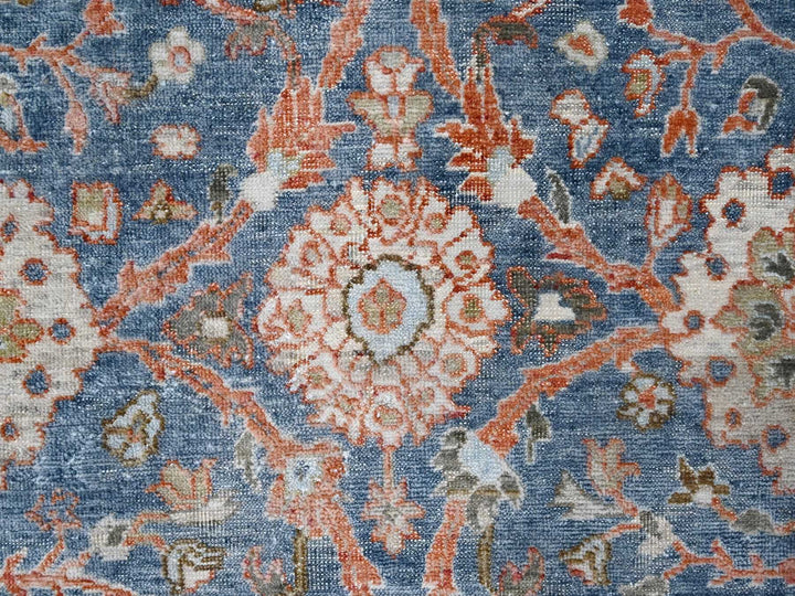 7'10" x 9'8" New Hand Knotted Blue Wool Rectangle Oriental Rug - MOA10210120