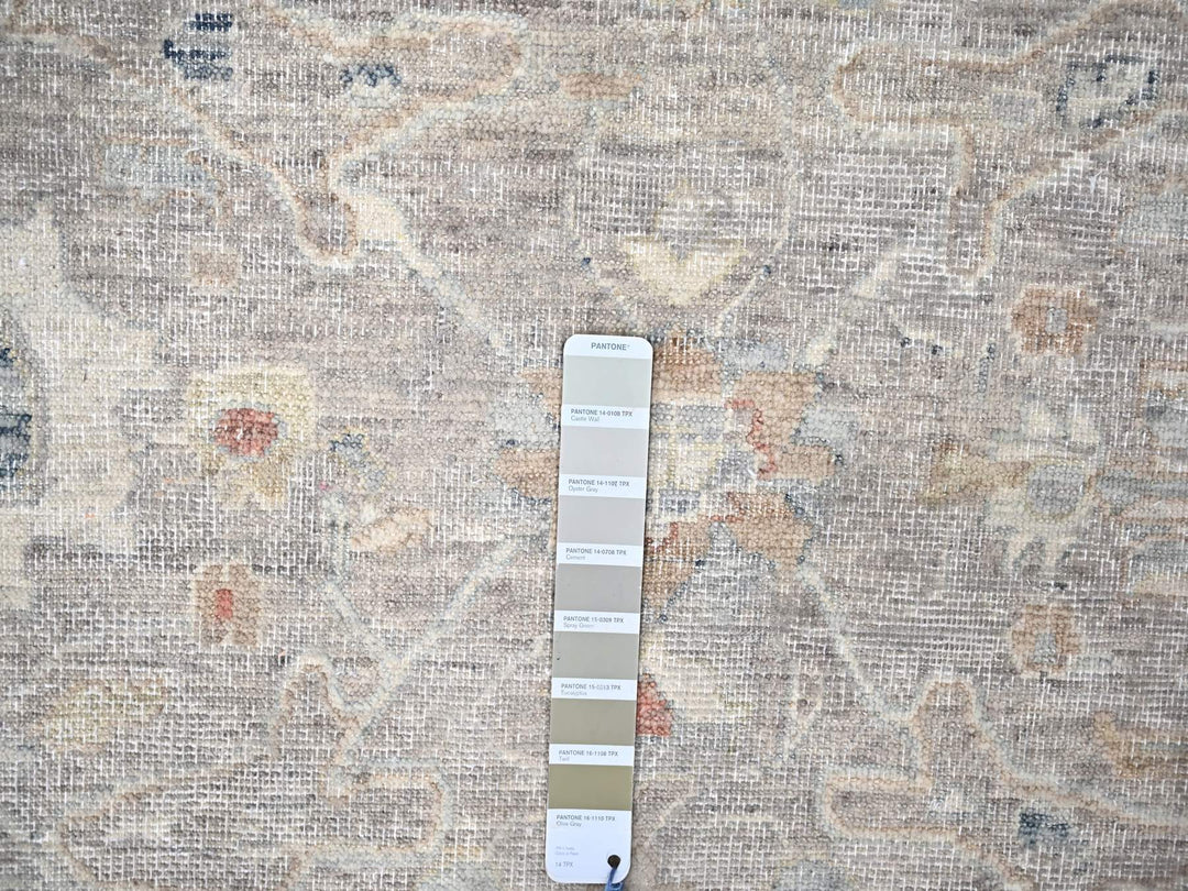 8'11" x 11'9" New Hand Knotted Grey Wool Rectangle Oriental Rug - MOA10210127