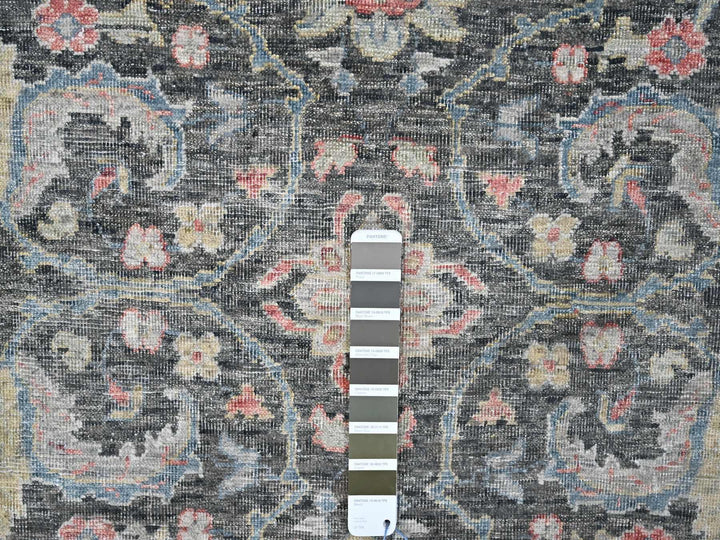 7'8" x 9'6" New Hand Knotted Black Wool Rectangle Oriental Rug - MOA10210134