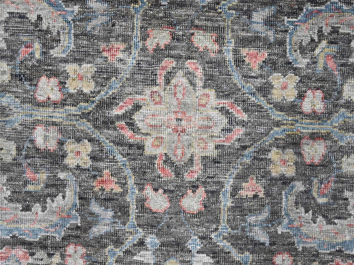 7'8" x 9'6" New Hand Knotted Black Wool Rectangle Oriental Rug - MOA10210134